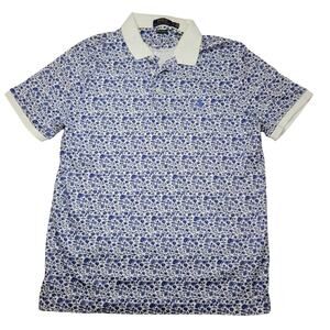 Polo Ralph Lauren Men's Blue Short-Sleeve Slim Fit Floral AOP Polo Shirt Size L